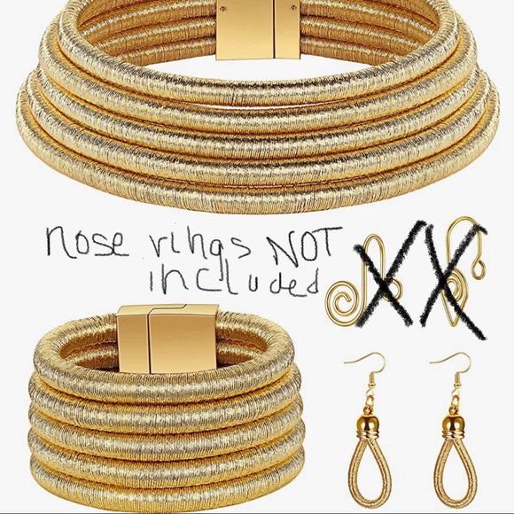 Boho Style Gold-Tone Necklace, Bracelet & Earrings Set - 4 Piece Set - Picture 11 of 14